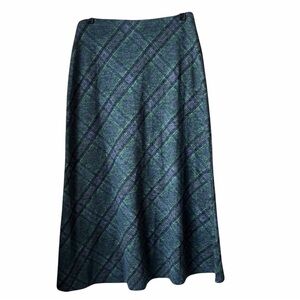 NYCC New York Clothing Co. Plaid A-Line Midi Skirt Tartan M Dark Academia